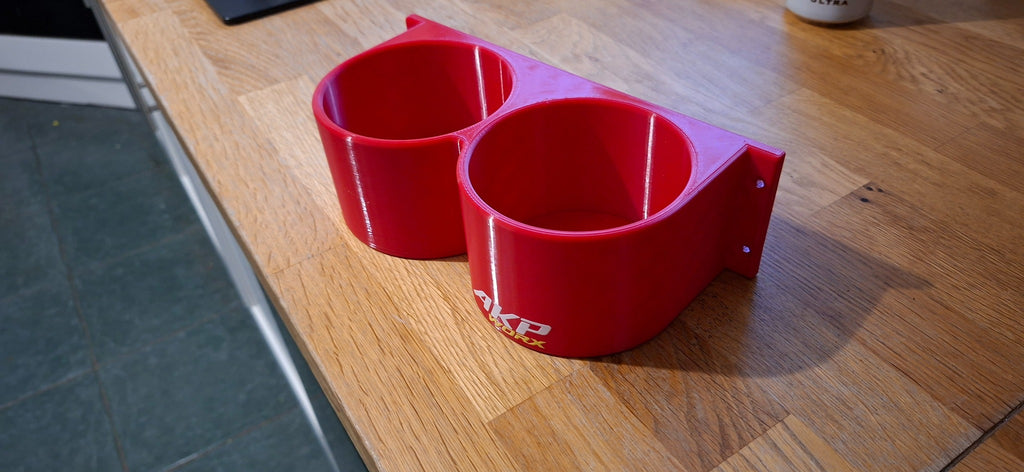 AKP WORX Dual Grease Tub Holder - side and mounting view