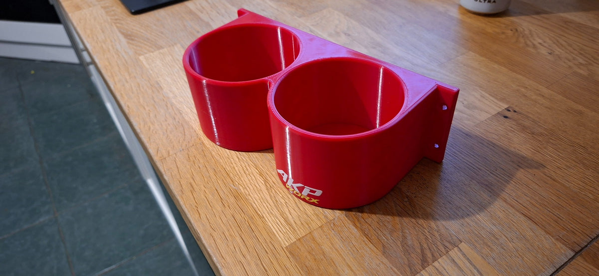 AKP WORX Dual Grease Tub Holder - side and mounting view