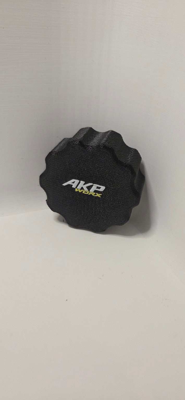 Black 13-pin trailer cap overhead view
