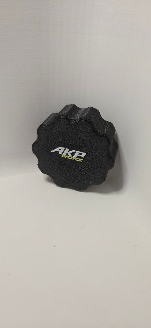 Black 13-pin trailer cap overhead view