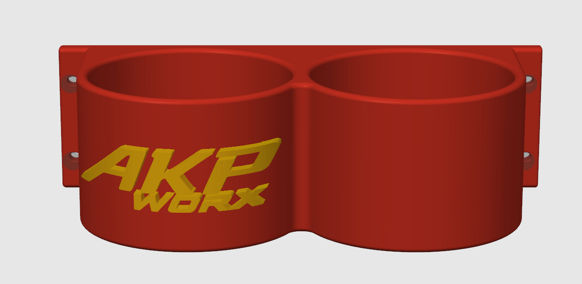 AKP WORX Dual Grease Tub Holder - CAD front view