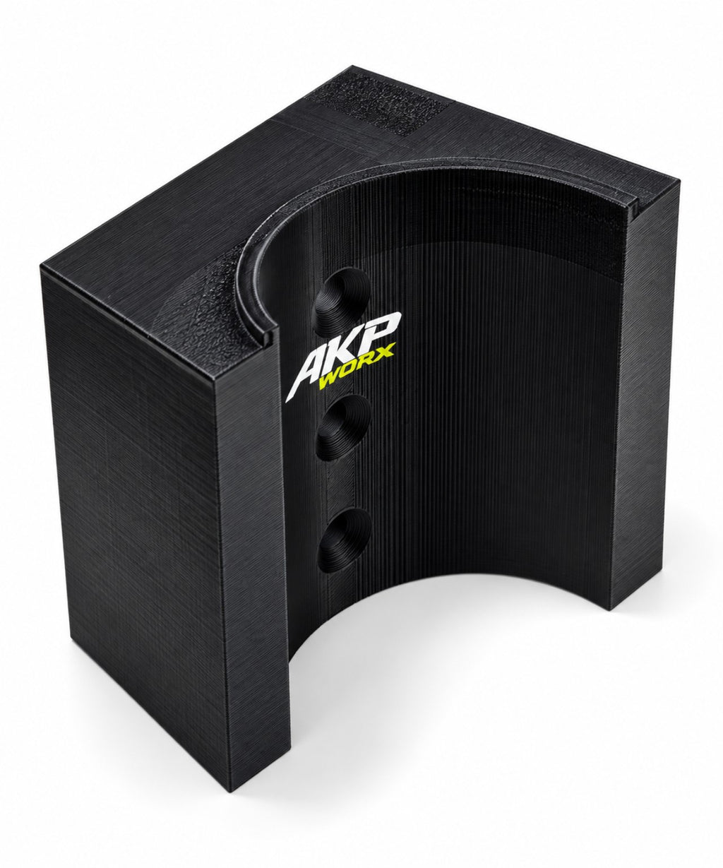 AKP WORX DeWalt 18V grease gun holder in black, alternate view