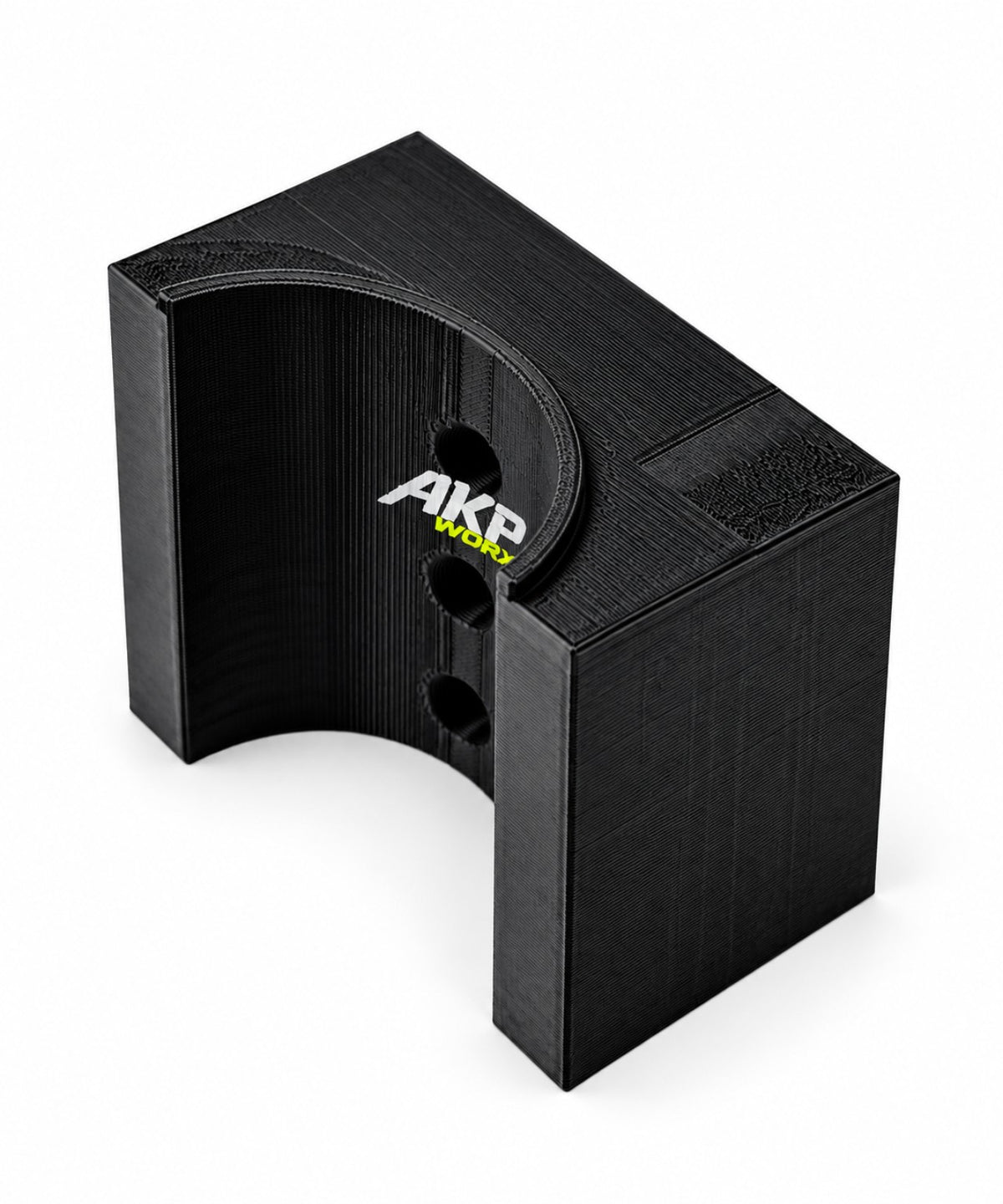 AKP WORX DeWalt 18V grease gun holder in black, side view