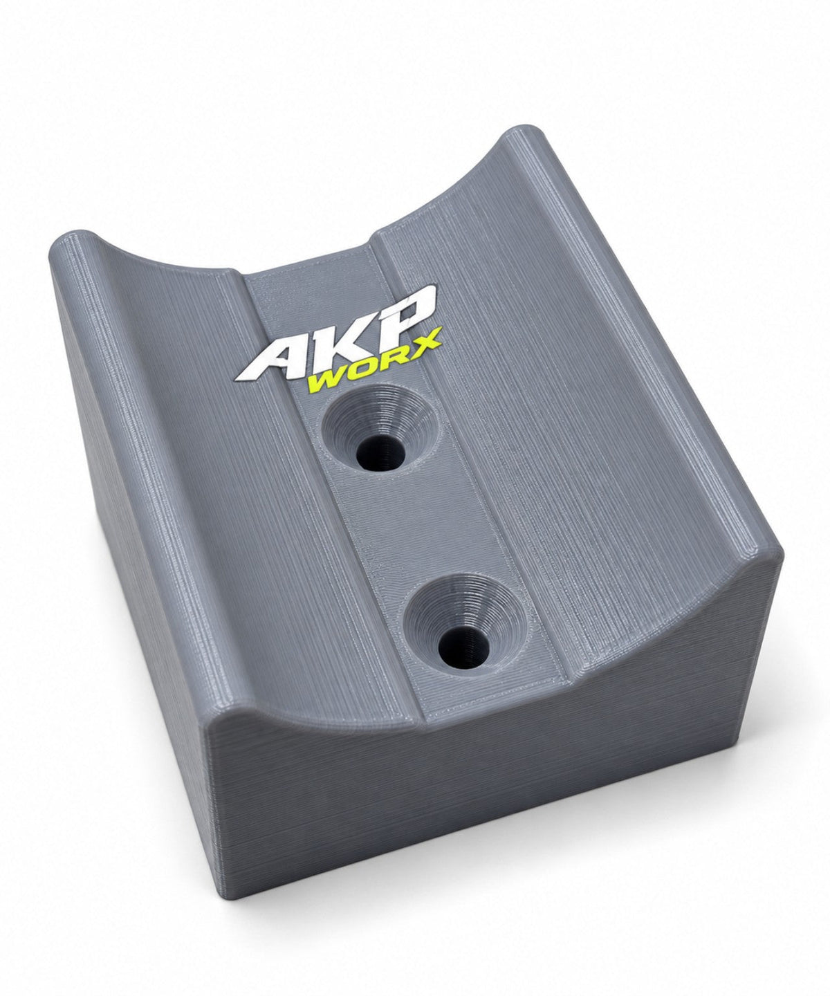 AKP WORX Milwaukee M18 grease gun holder, angled front view
